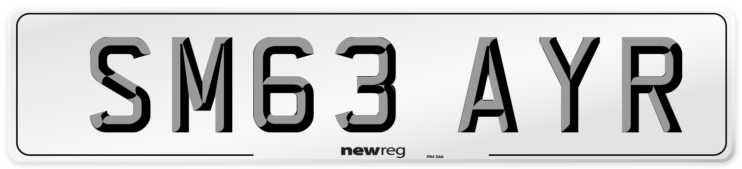 SM63 AYR Number Plate from New Reg